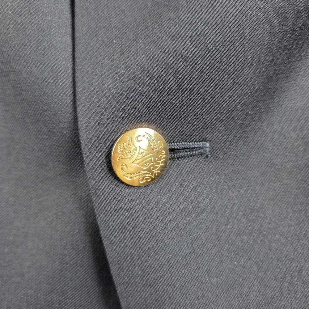 Jos. A. Bank Blazer Mens 39R Navy Blue Wool Gold Crest Buttons Signature